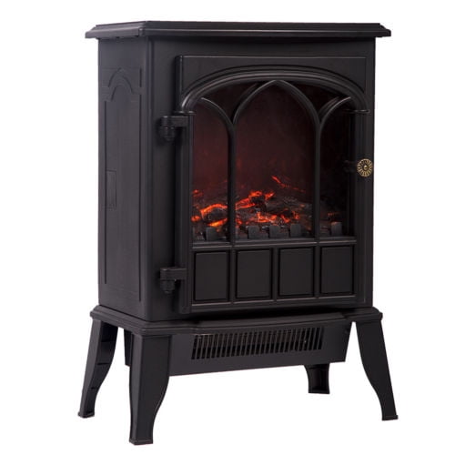 1500W Portable Electric Fireplace Space Heater Log Flame Stove Free Standing 